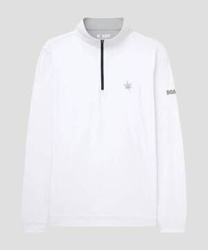 NEW BOAST men's greenwich quarter zip sweatshirt in white